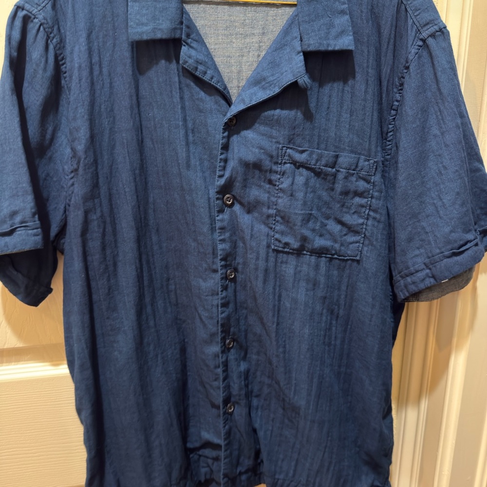 Frame Denim Navy Casual Button Down Shirt